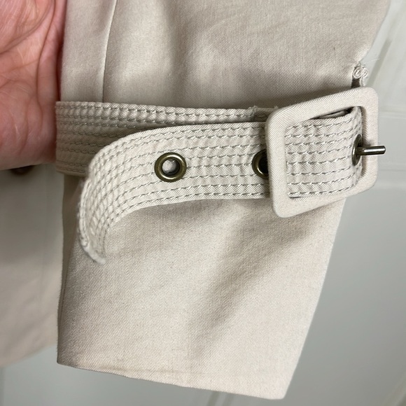 J. Crew Women’s Utility Belted Button Down Short Trench Coat Jacket Tan Size 4 - Picture 4 of 16